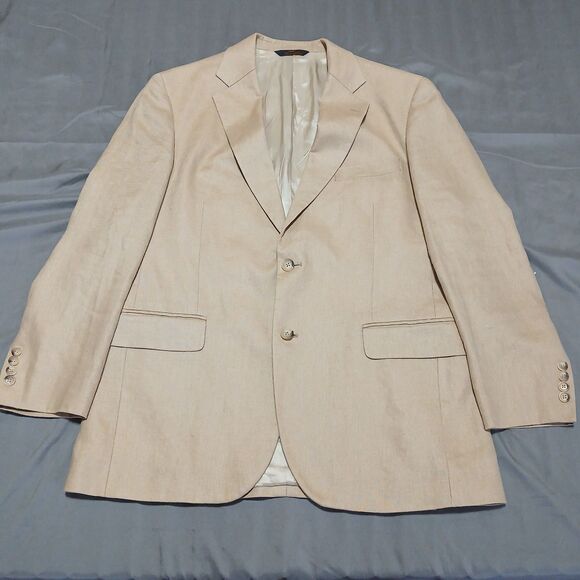 Brooks Brothers Other - Brooks Brothers 346 Linen Blazer Mens 41R Beige Sport Coat Preppy Classic Suit